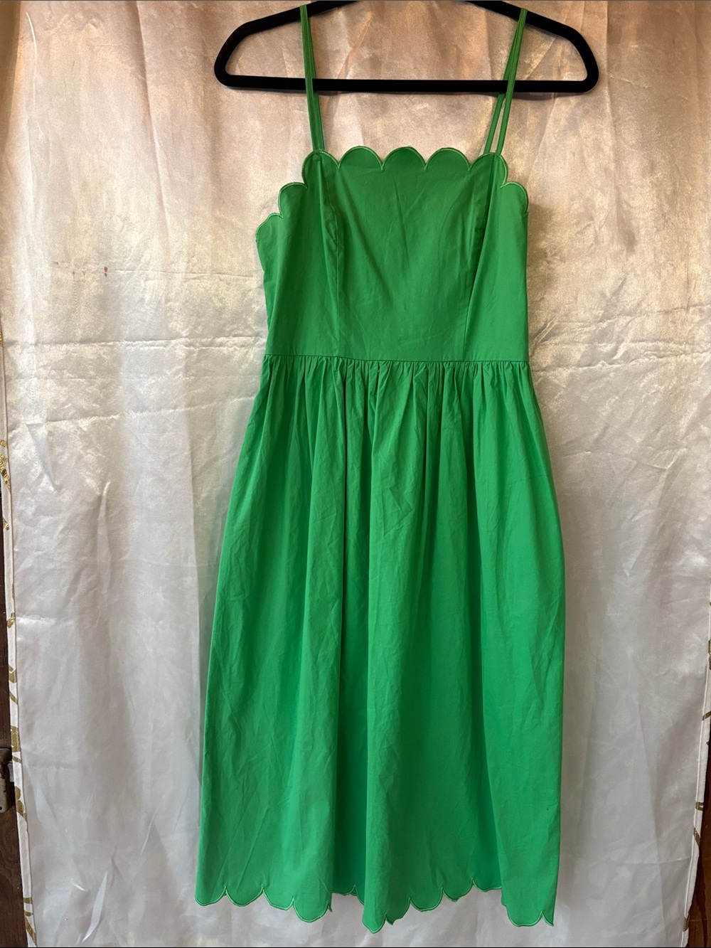 SPIN Green Scallop Trim Dress Size S NWT